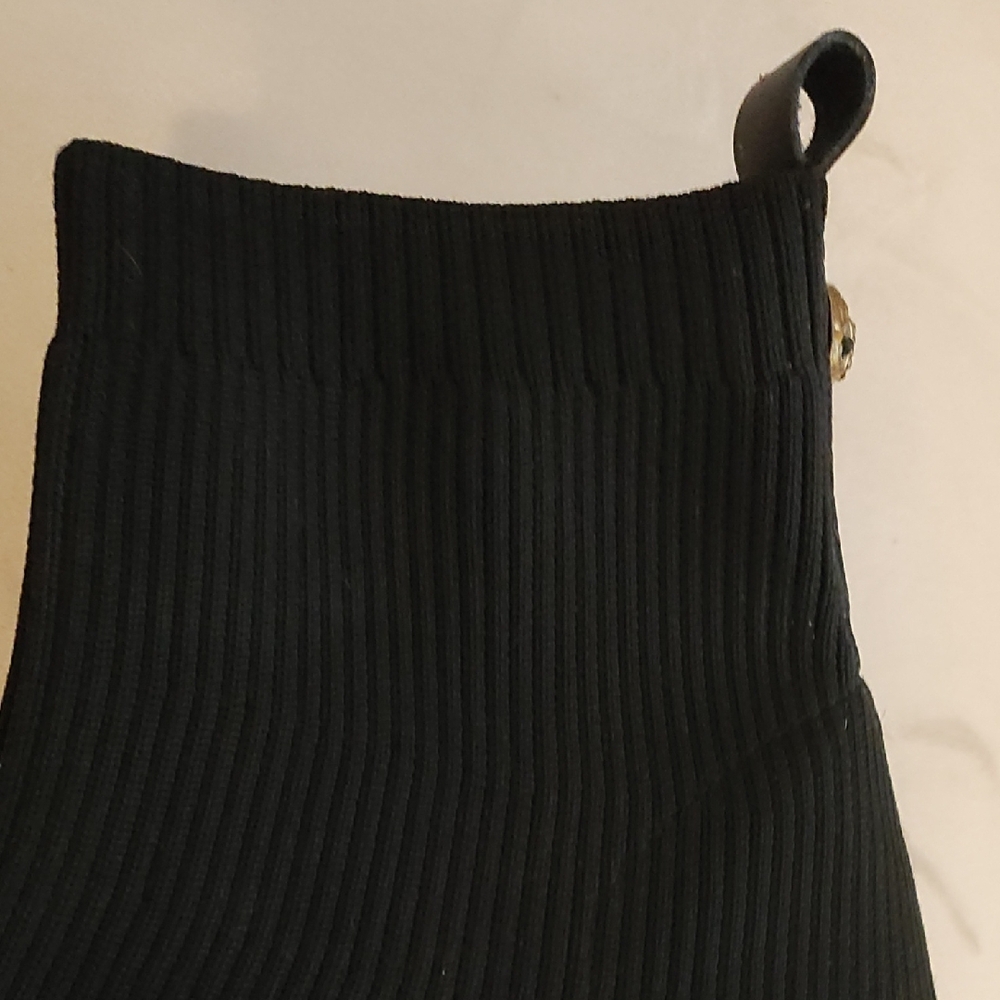 Kurt Geiger Black Mini Elmer Strech Sock Ankle Booties with Gold Detail - Picture 7 of 10